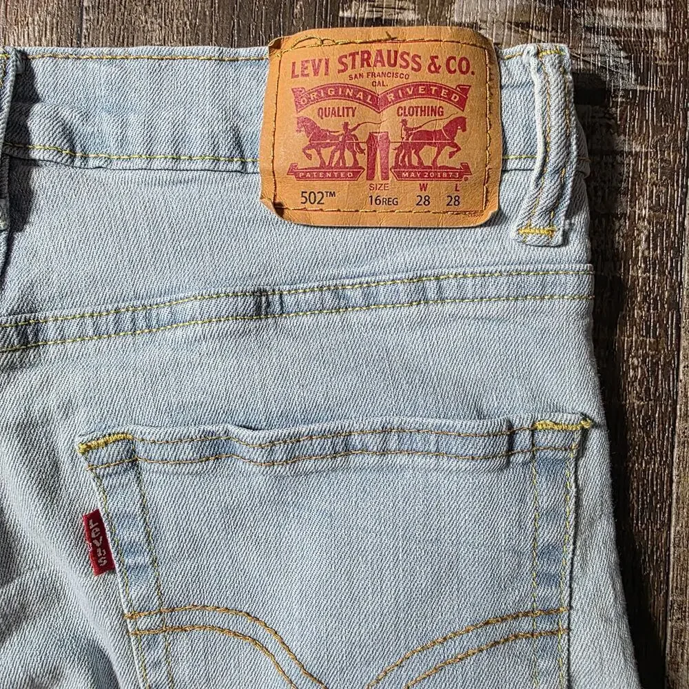Levi's 502 Girl's Regular Taper Blue Jeans Size 16R, 28x28